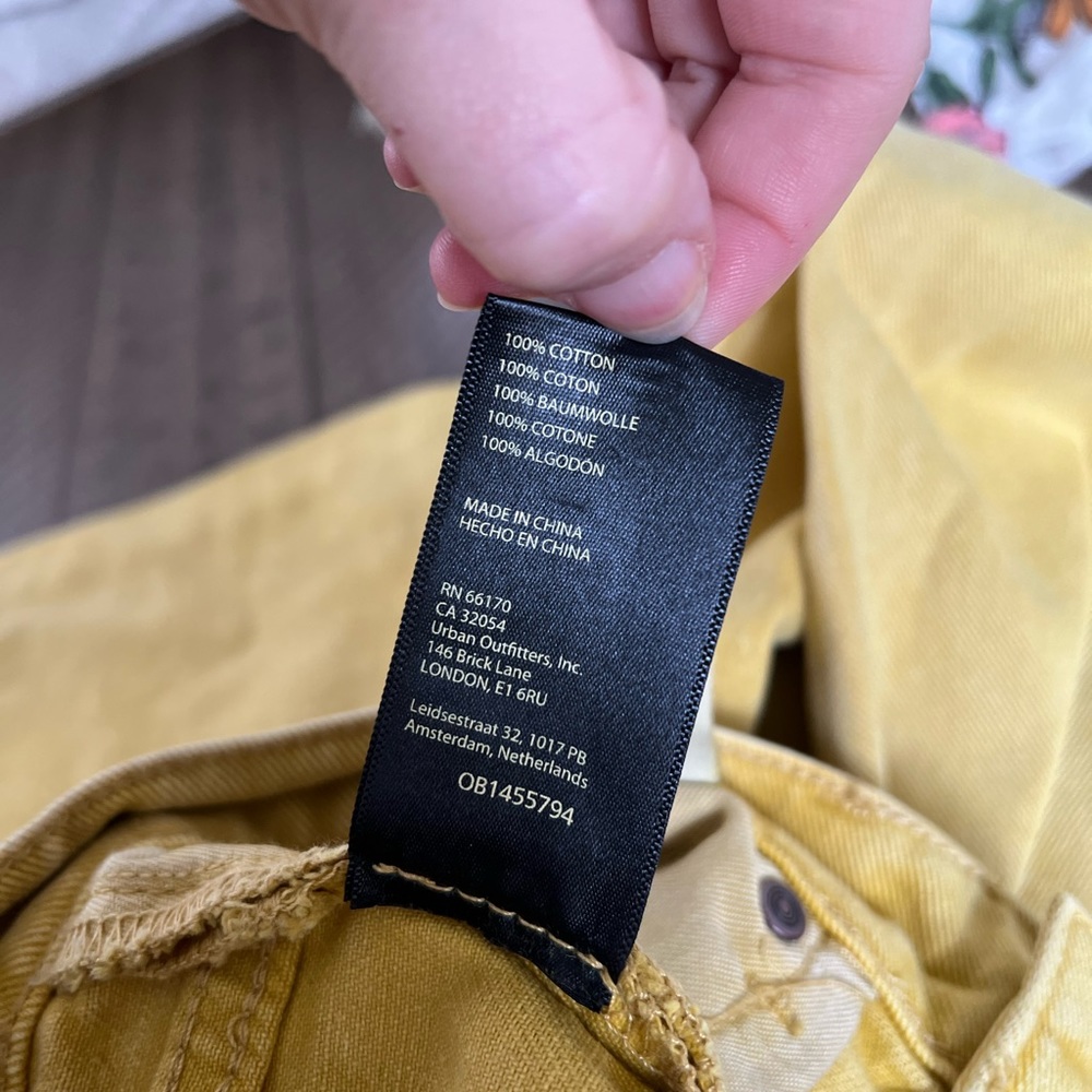 BDG Garment Dyed Baggy Fit Jeans Men's 28 x 30 Yellow Loose Y2K Skater High Rise - Picture 3 of 6